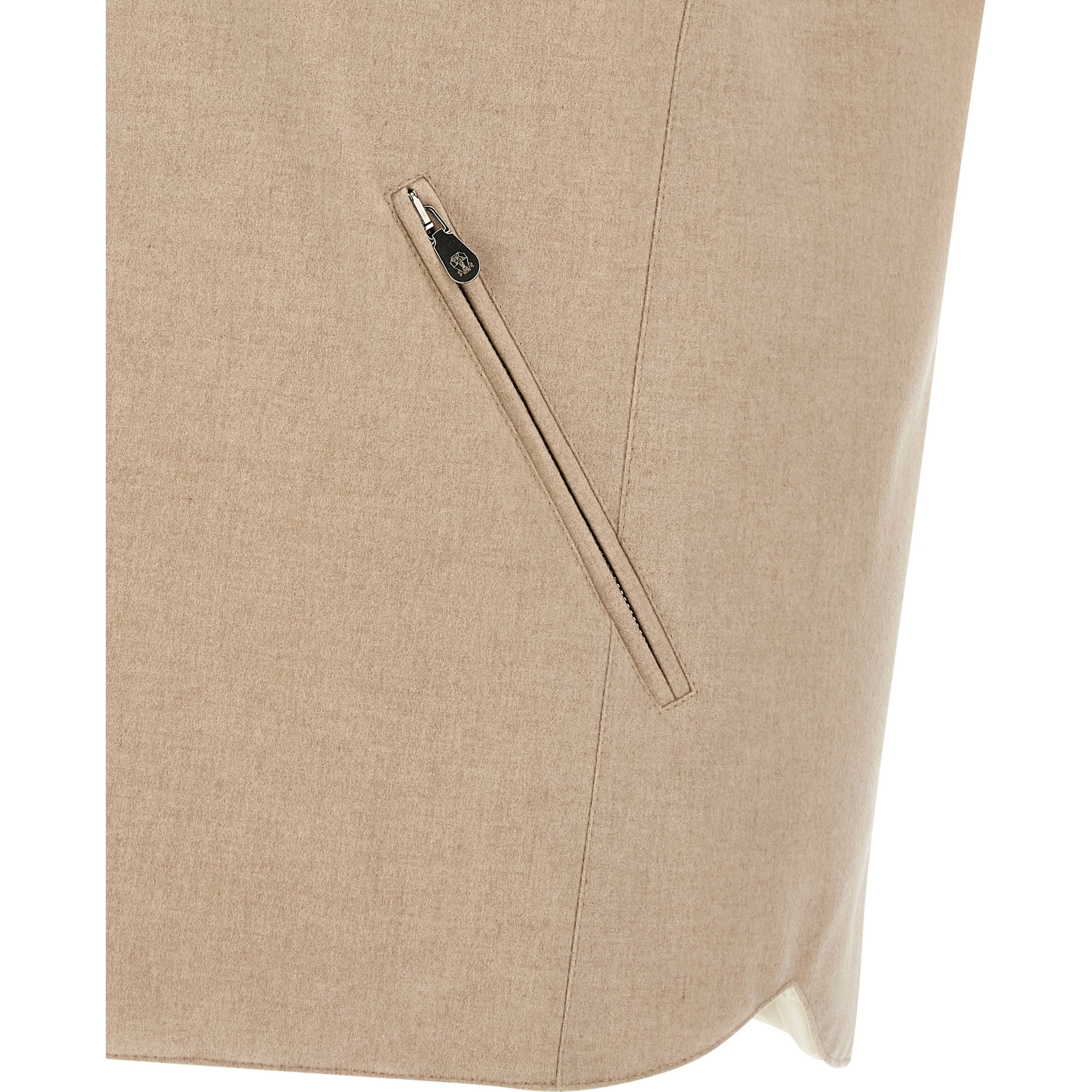 Beige Wool Sleeveless Jacket