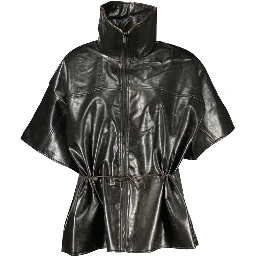 Black Polyurethane Women Sweater
