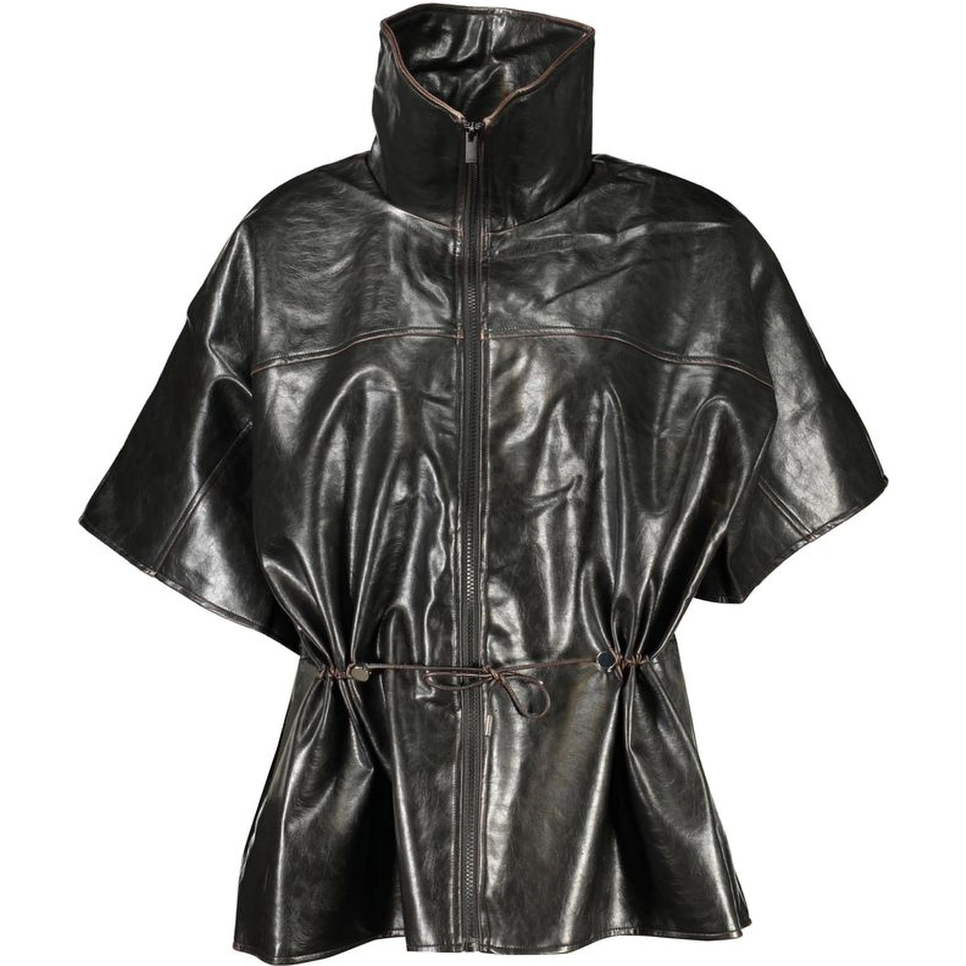 Black Polyurethane Women Sweater