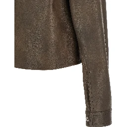 Brown Calfskin Leather Jacket