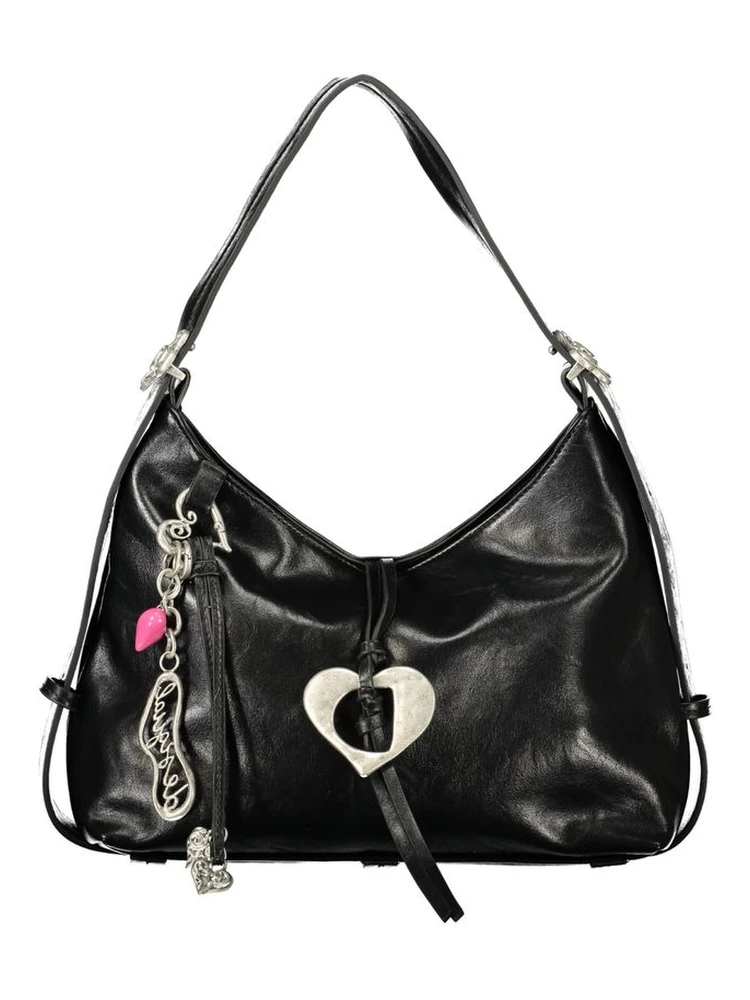 Nero Polyurethane Women's Bag With Adjustable Shoulder Handle