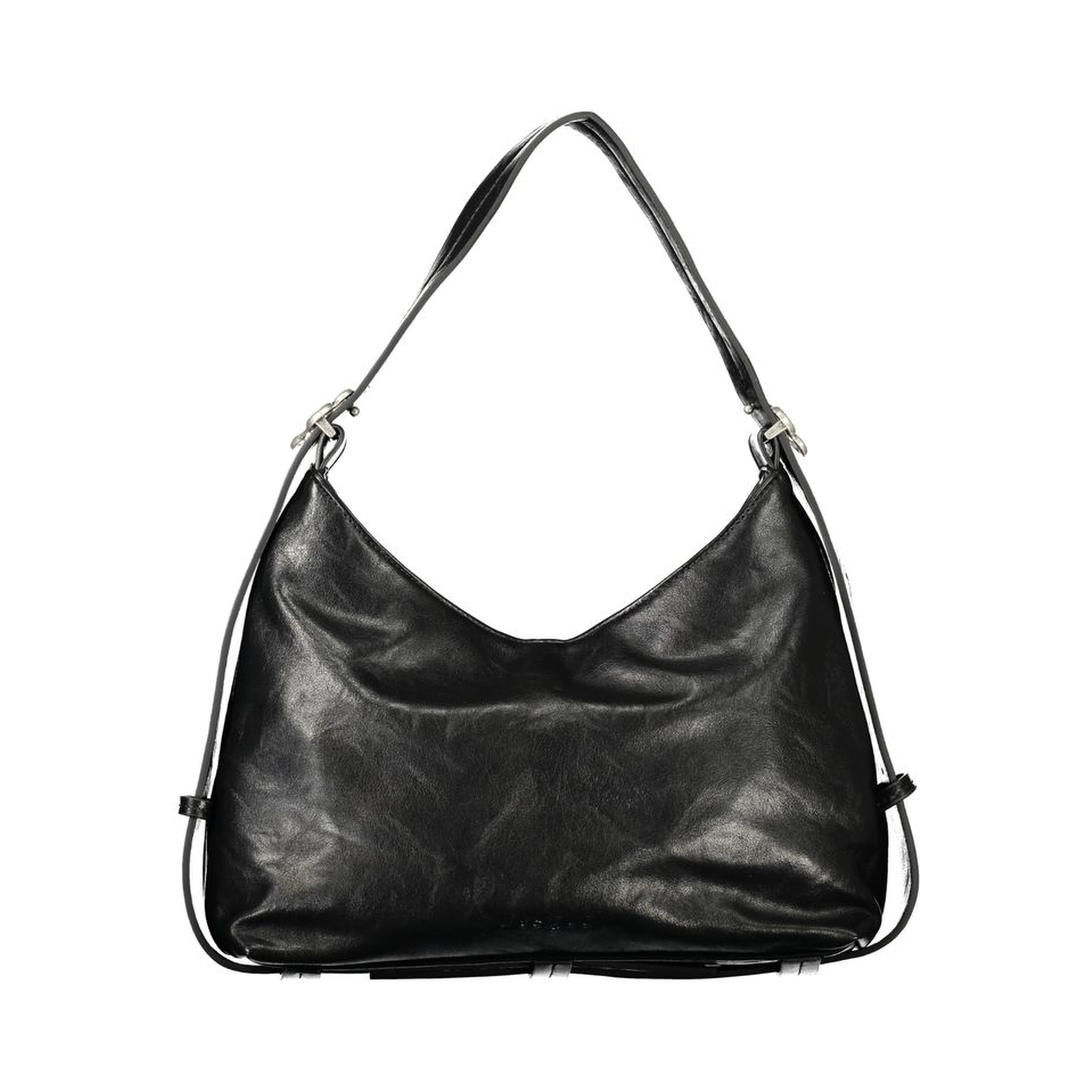 Nero Polyurethane Women's Bag With Adjustable Shoulder Handle