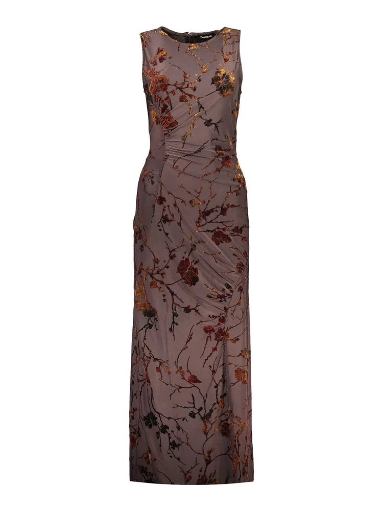 Brown Polyester Women's Dress