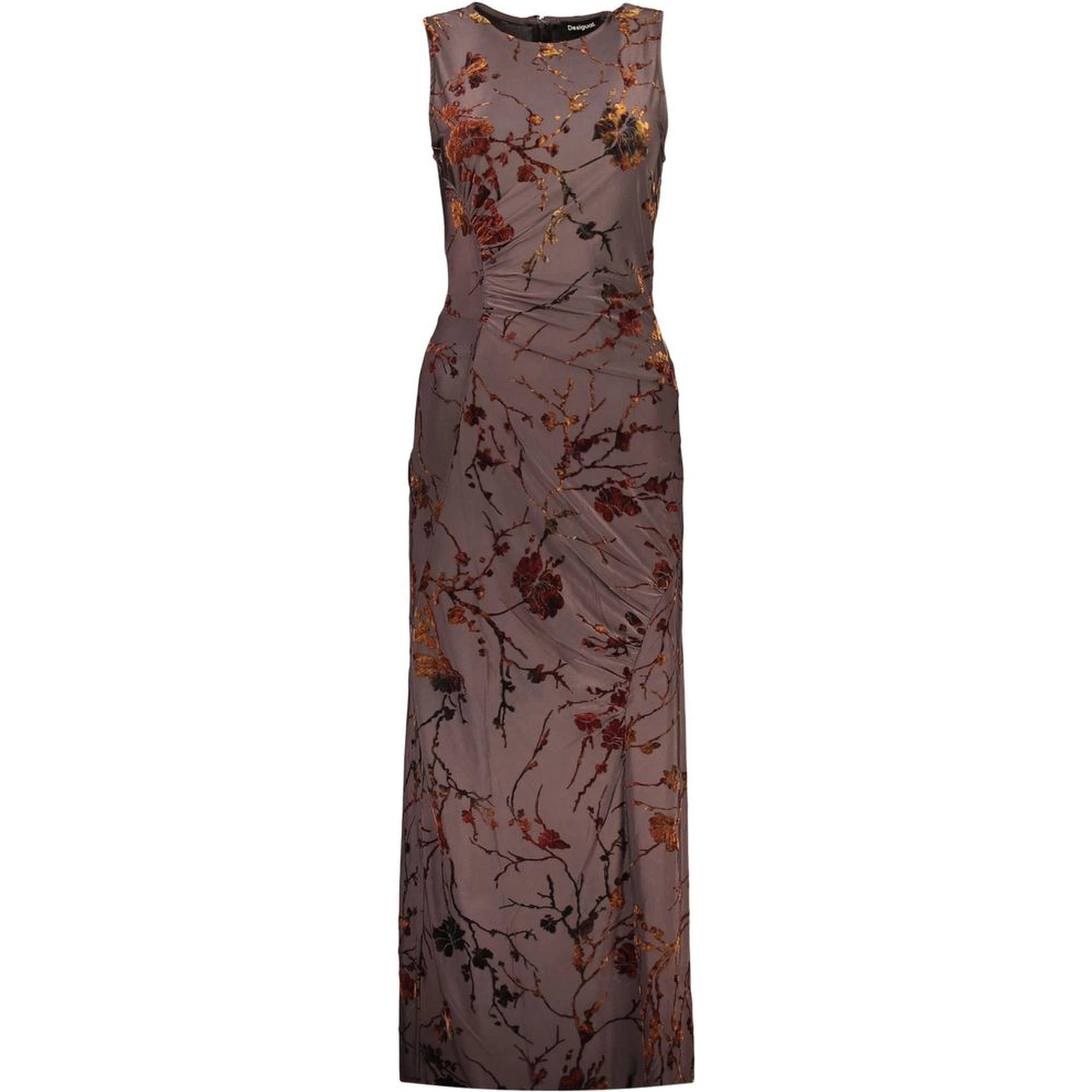 Brown Polyester Women's Dress