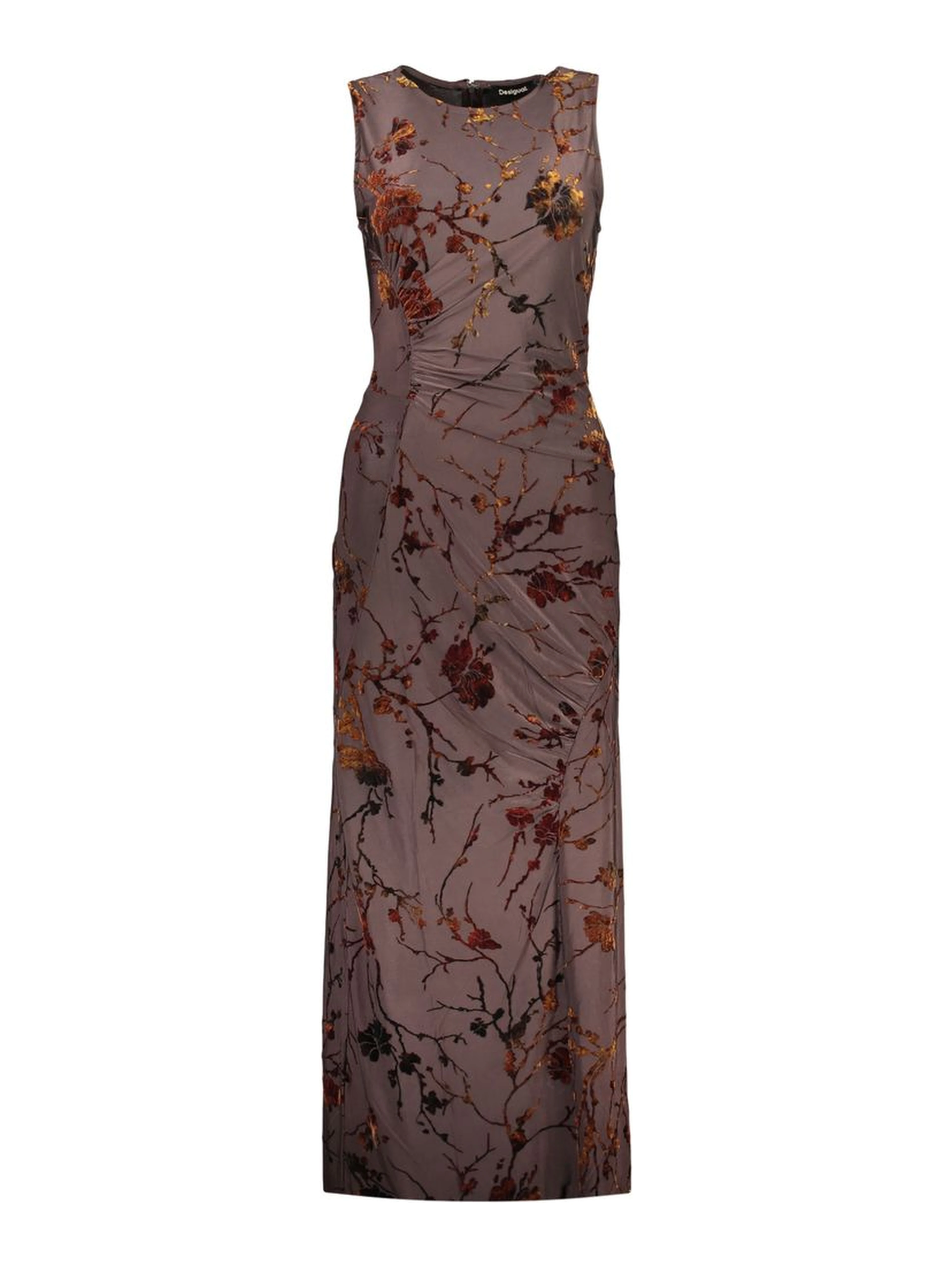 Brown Polyester Women's Dress