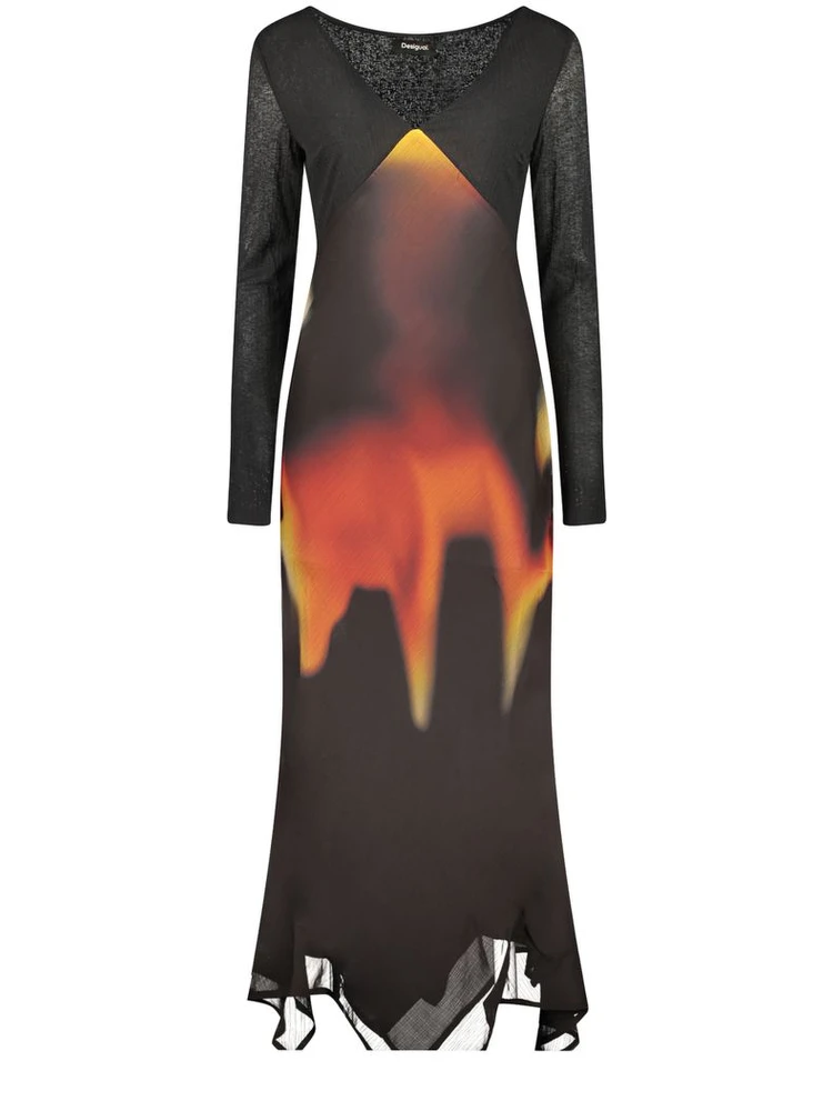 Black Polyester Women's Dress