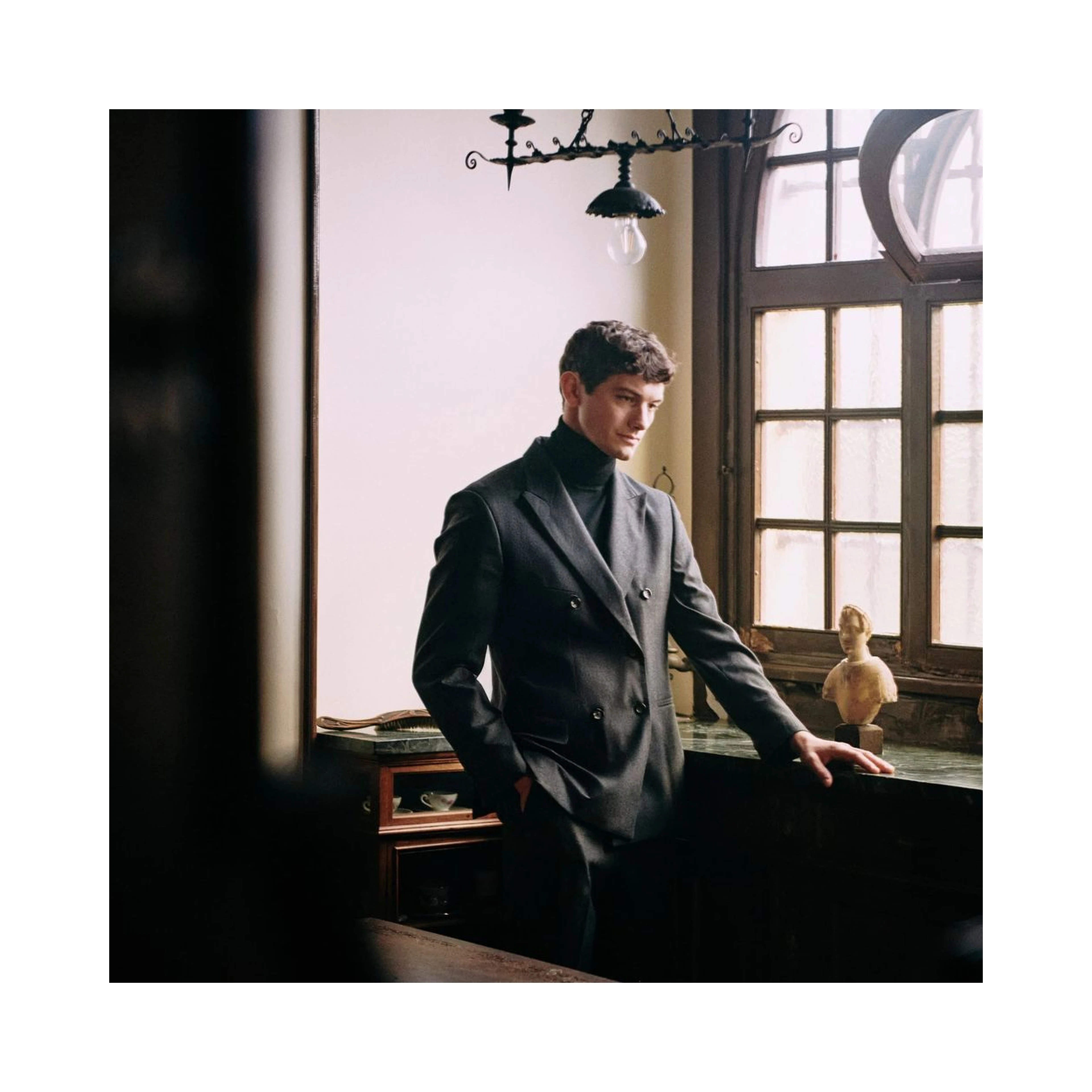 Gray Wool Full-Length Jacket