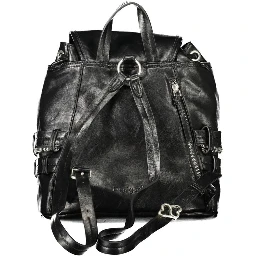 Black Polyurethane Womens Backpack