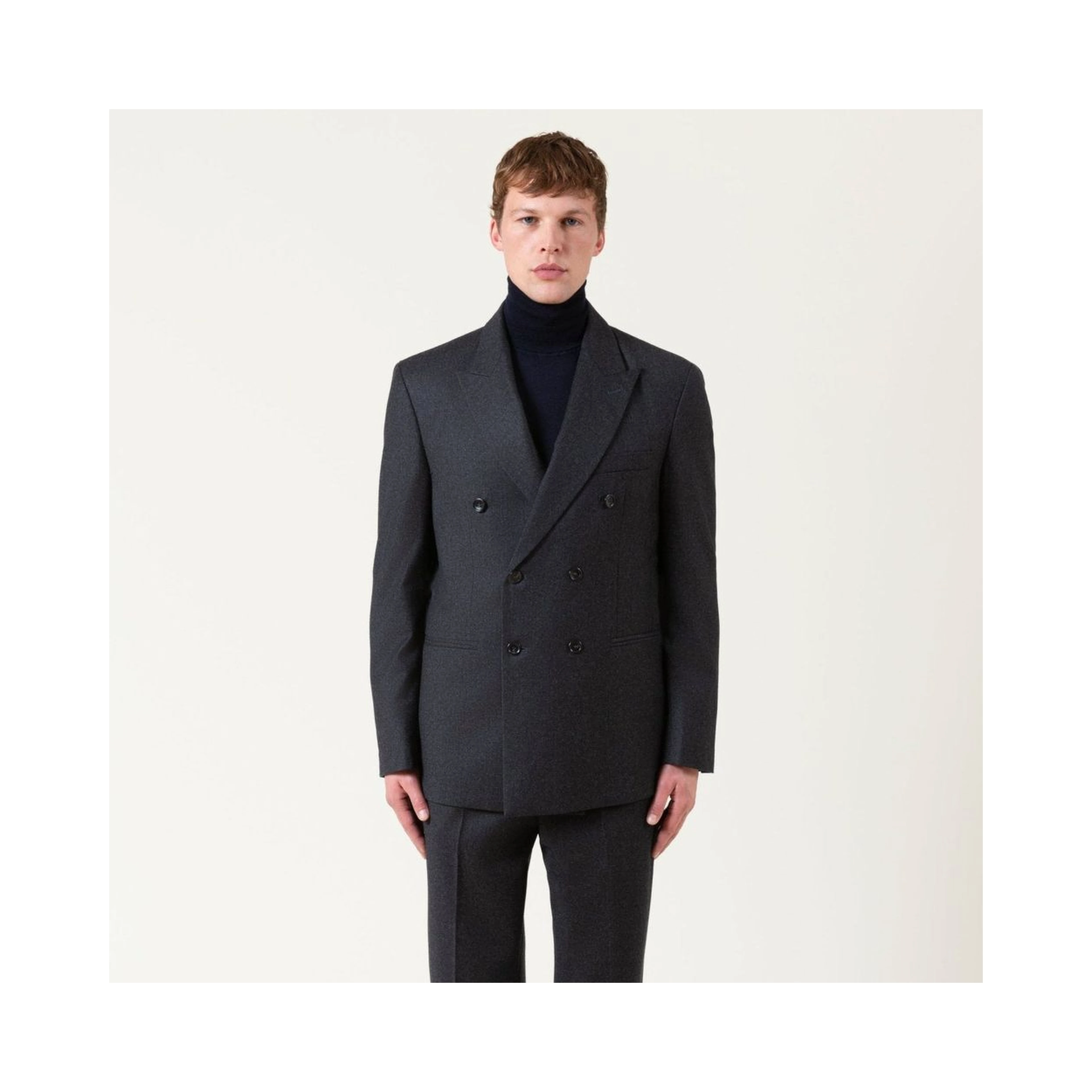Gray Wool Full-Length Jacket