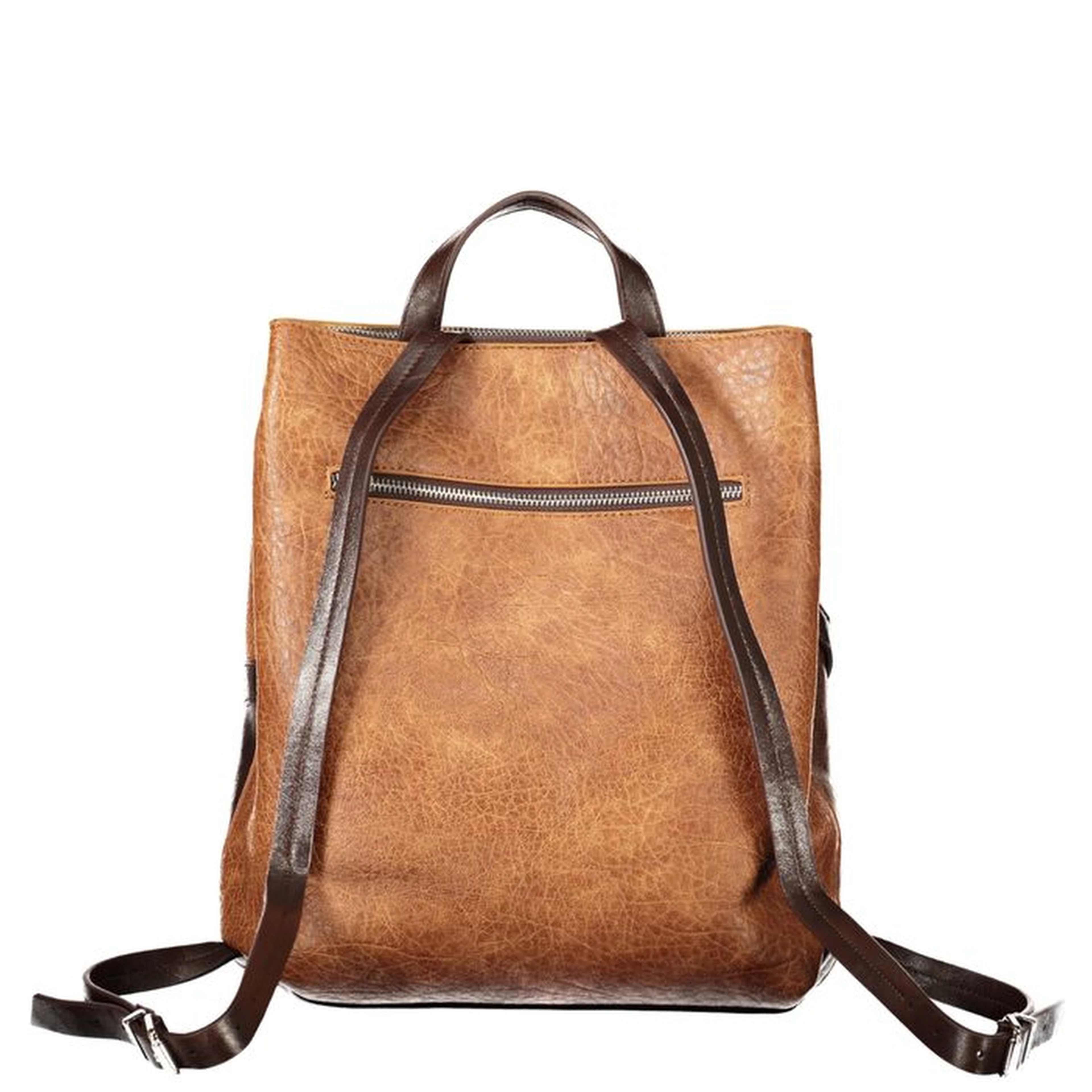 Brown Polyurethane Women's Backpack