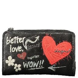 Black Polyurethane Womens Wallet
