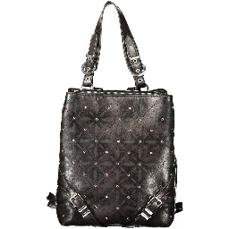 Black Polyurethane Women's Backpack