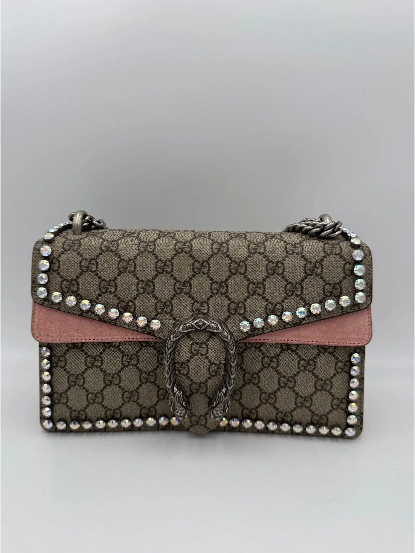 GUCCI DIONYSUS GG Supreme with Diamonds Handbag