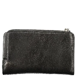Black Polyurethane Womens Wallet