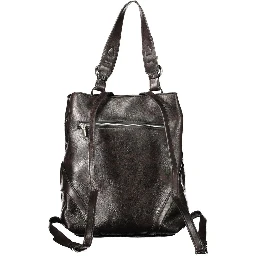 Black Polyurethane Women's Backpack