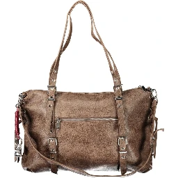 Brown Polyurethane Womens Bag