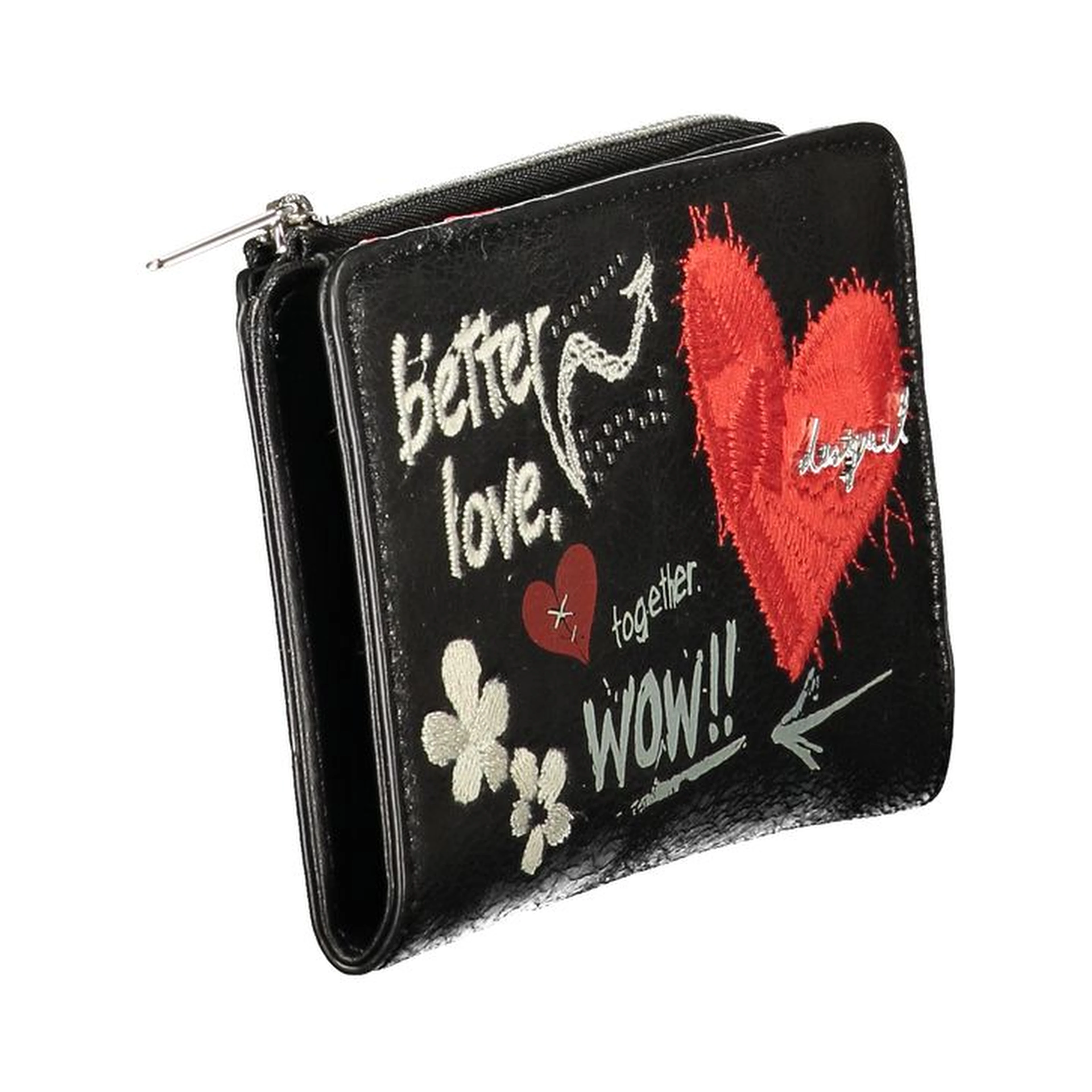 Black Polyurethane Womens Wallet