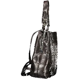 Black Polyurethane Women's Backpack