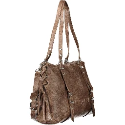 Brown Polyurethane Womens Bag