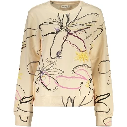 Pink Cotton Women Sweatshirt