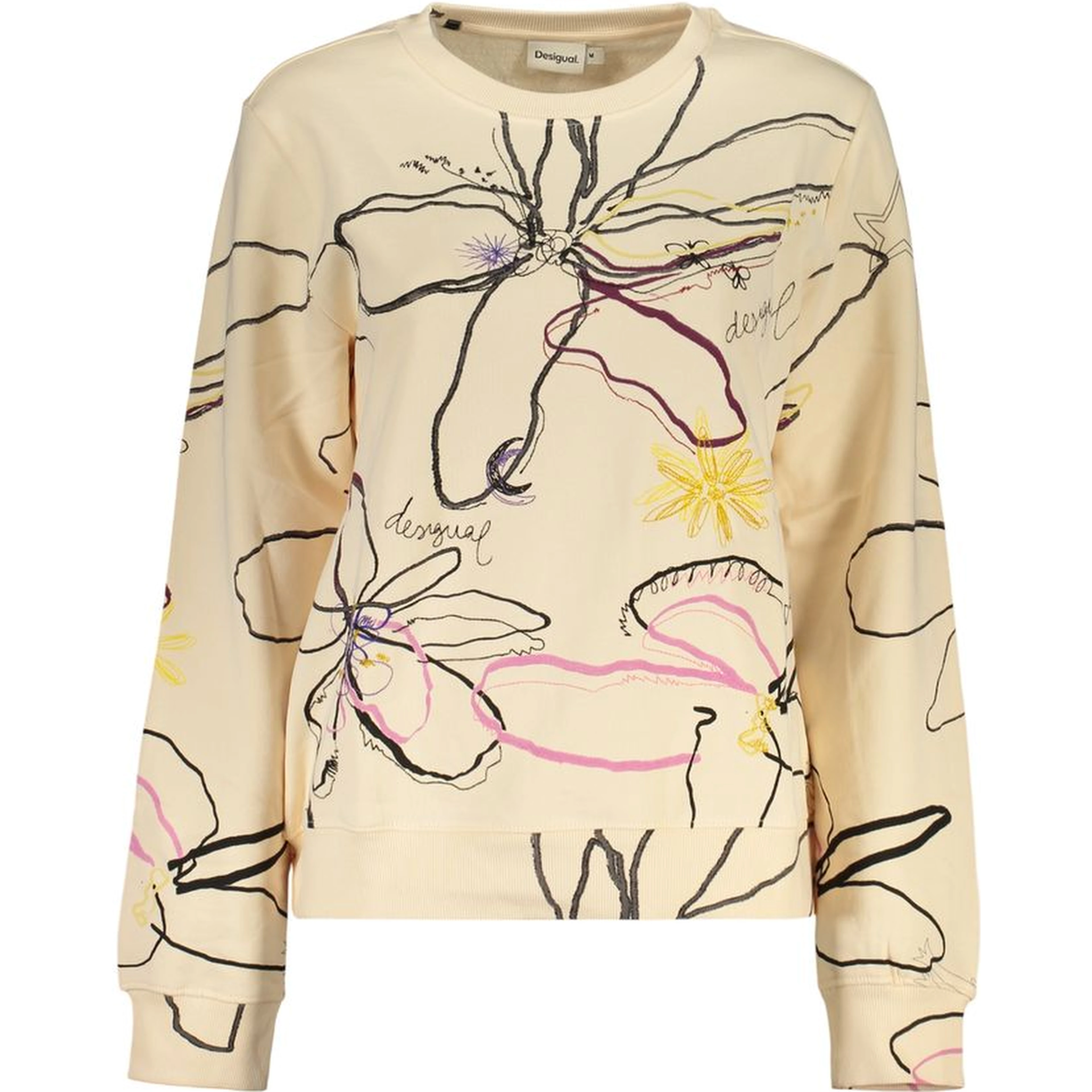 Pink Cotton Women Sweatshirt