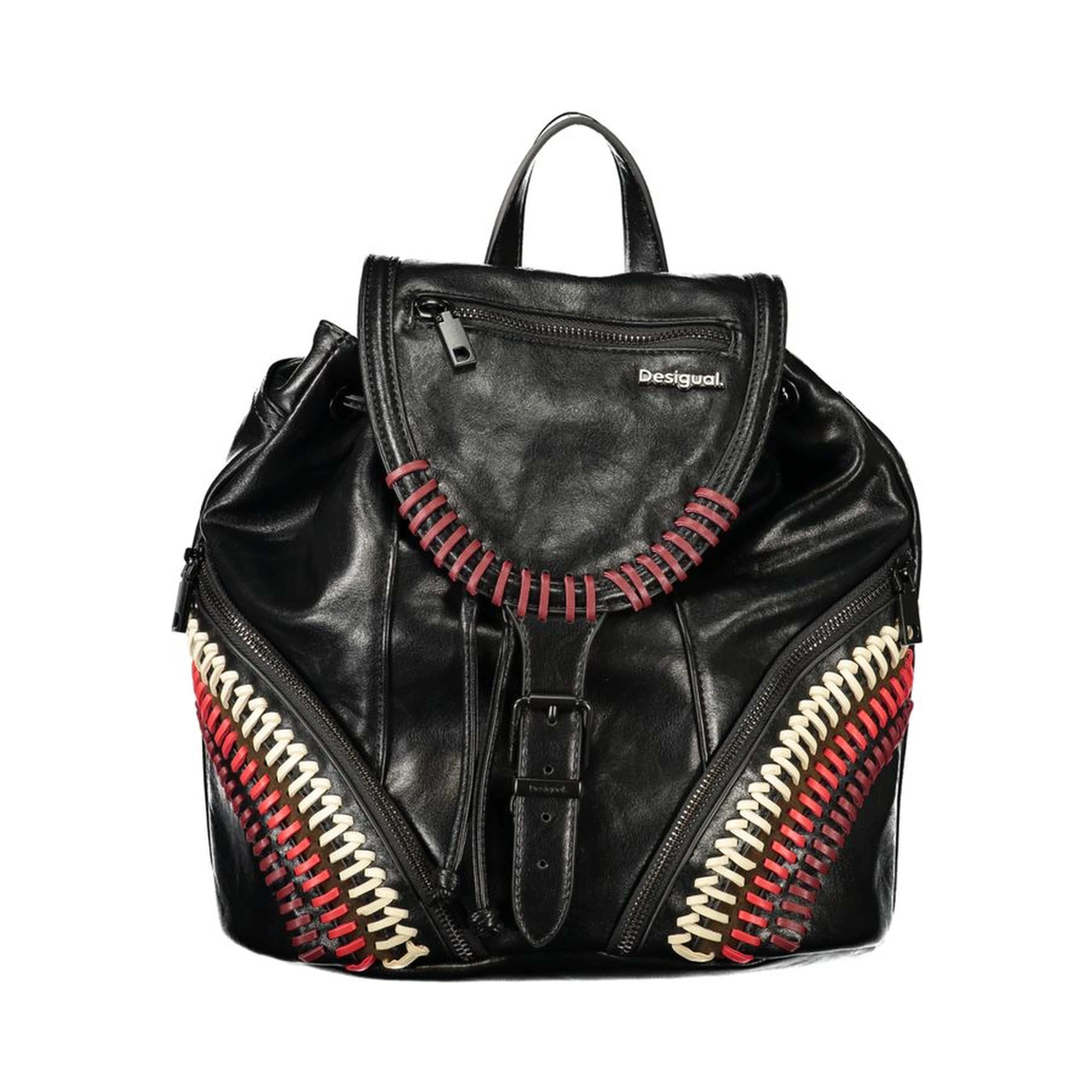 Black Polyurethane Women's Backpack