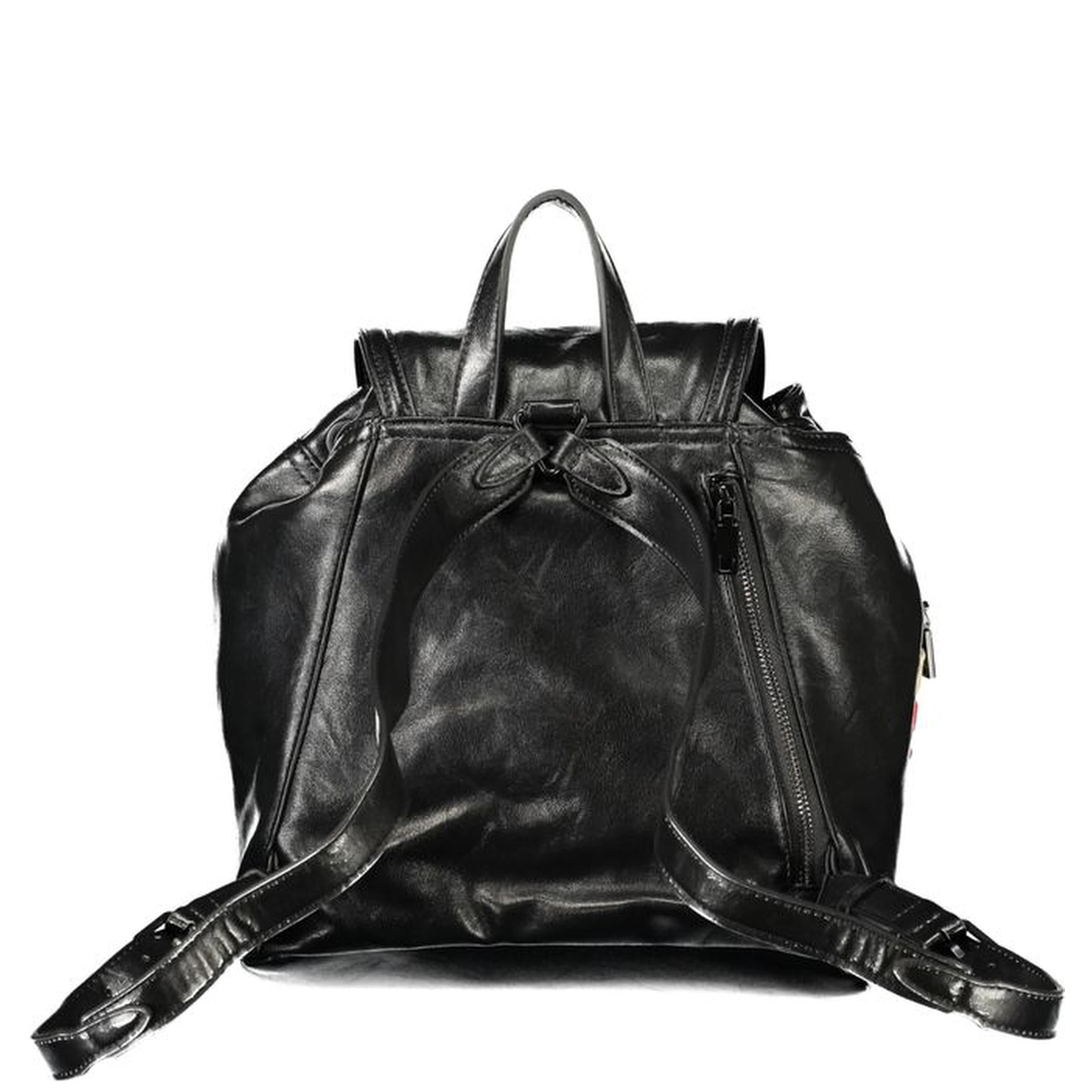 Black Polyurethane Women's Backpack