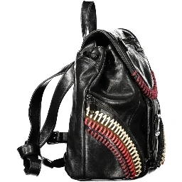 Black Polyurethane Women's Backpack