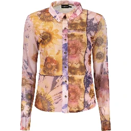 Pink Polyester Womens Shirt