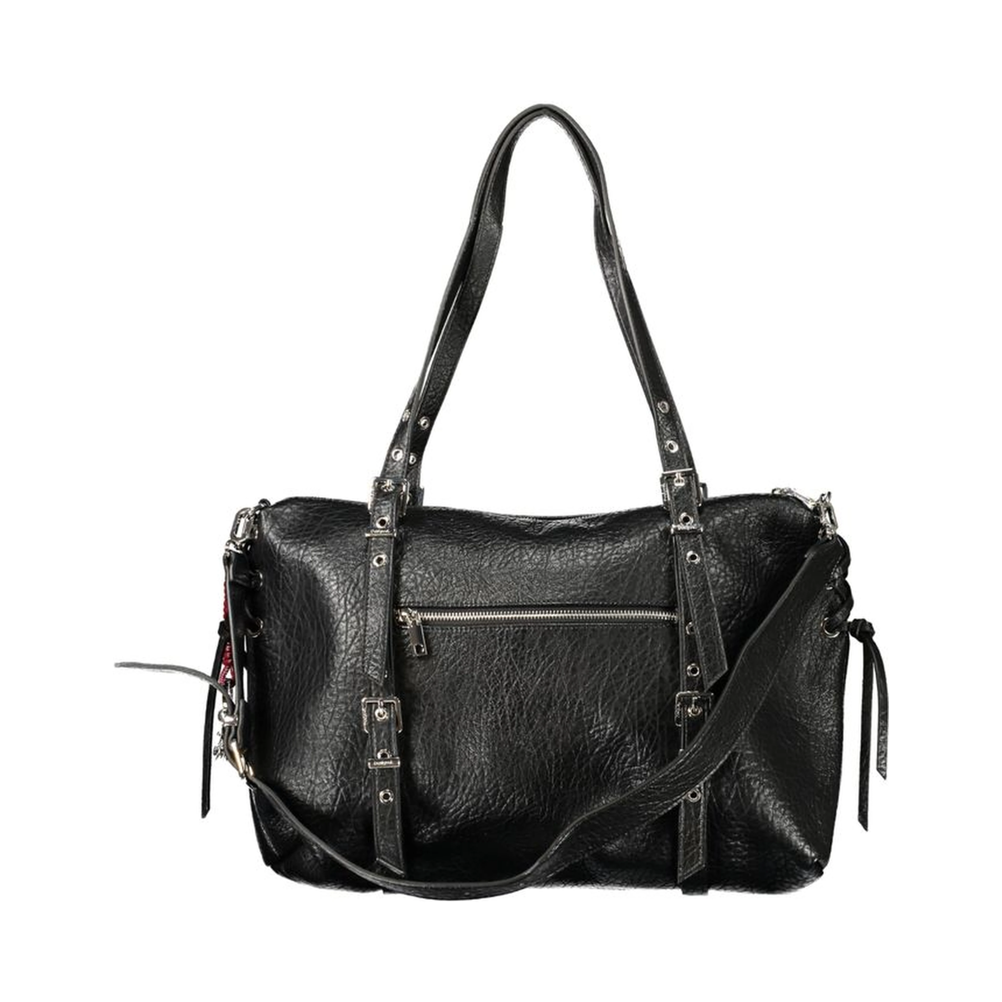 Black Polyurethane Women Bag