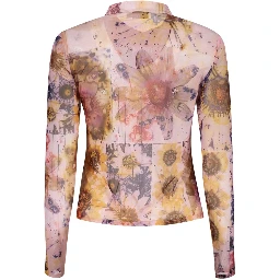Pink Polyester Womens Shirt