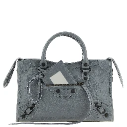 Gray Lamb Leather Handbag
