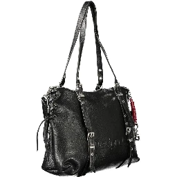 Black Polyurethane Women Bag