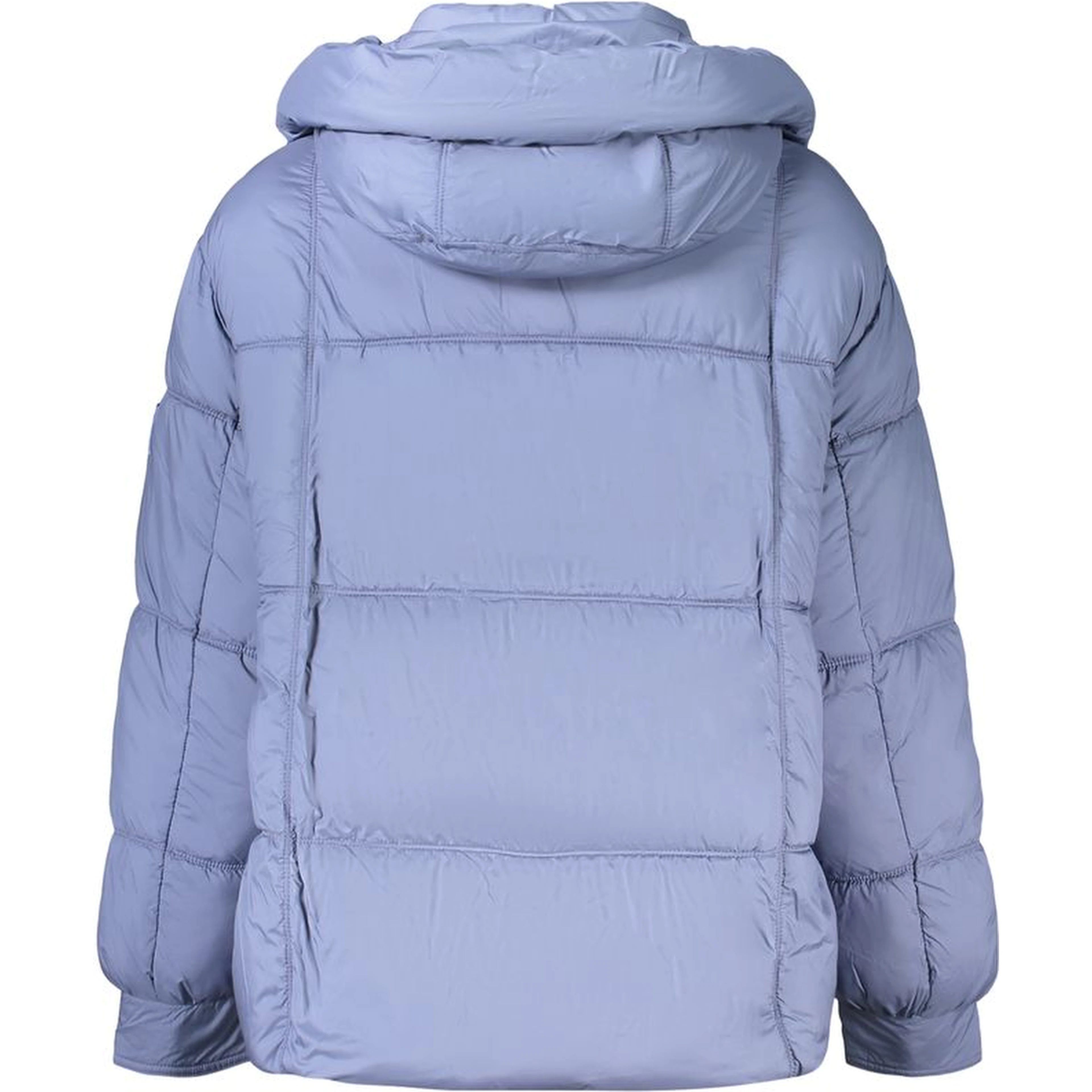 Blue Polyester Womens Jacket With Removable Hood