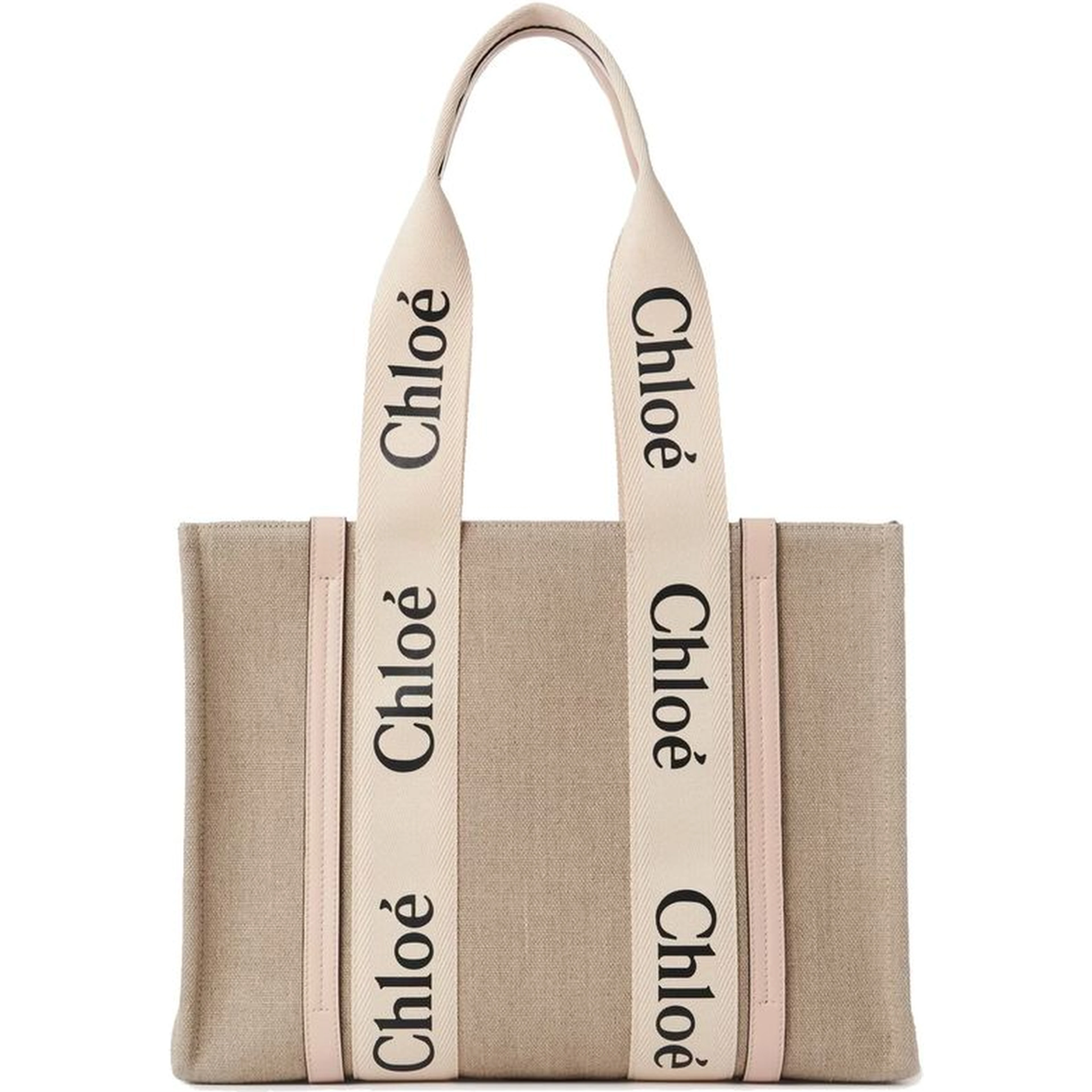 Beige Linen Tote Bag