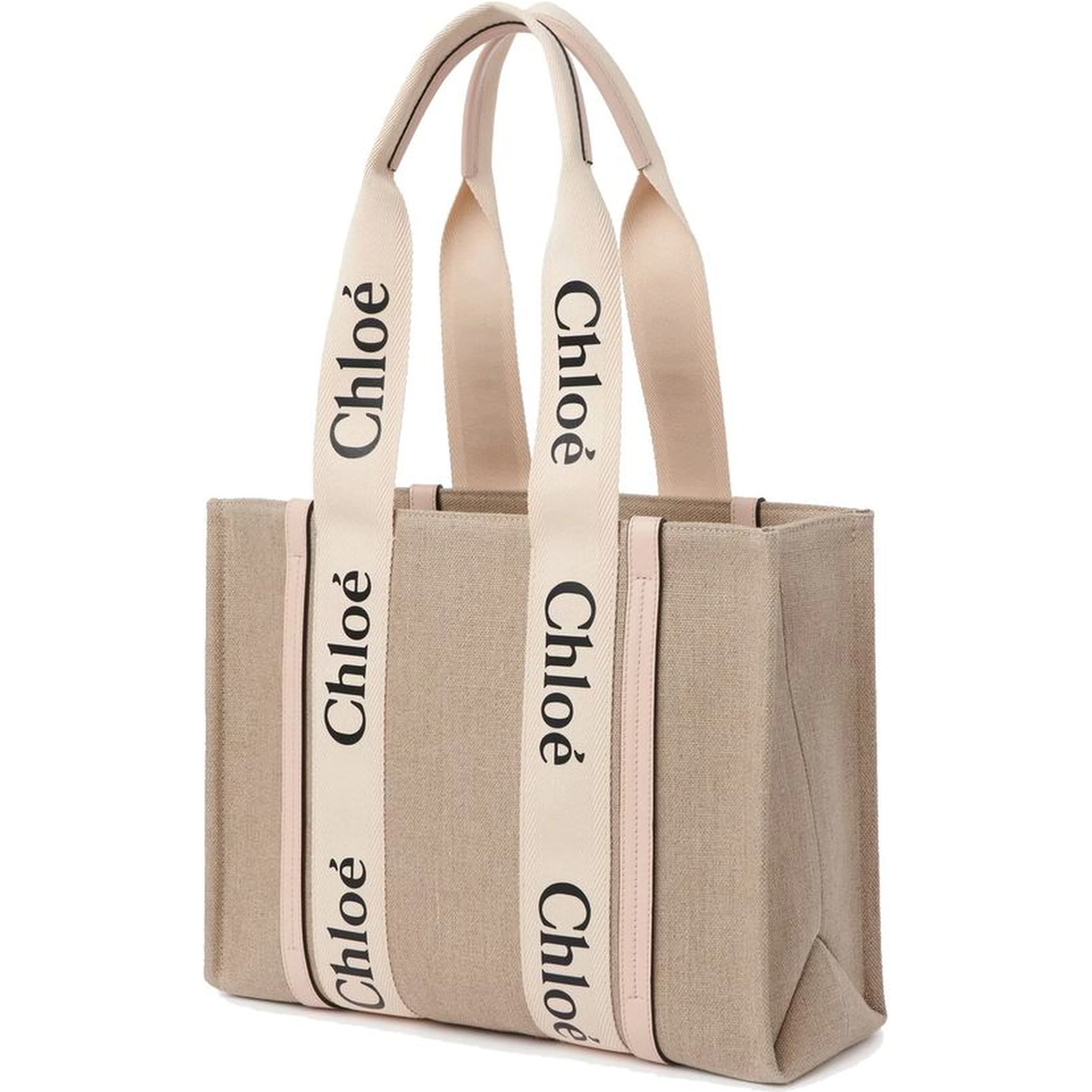 Beige Linen Tote Bag