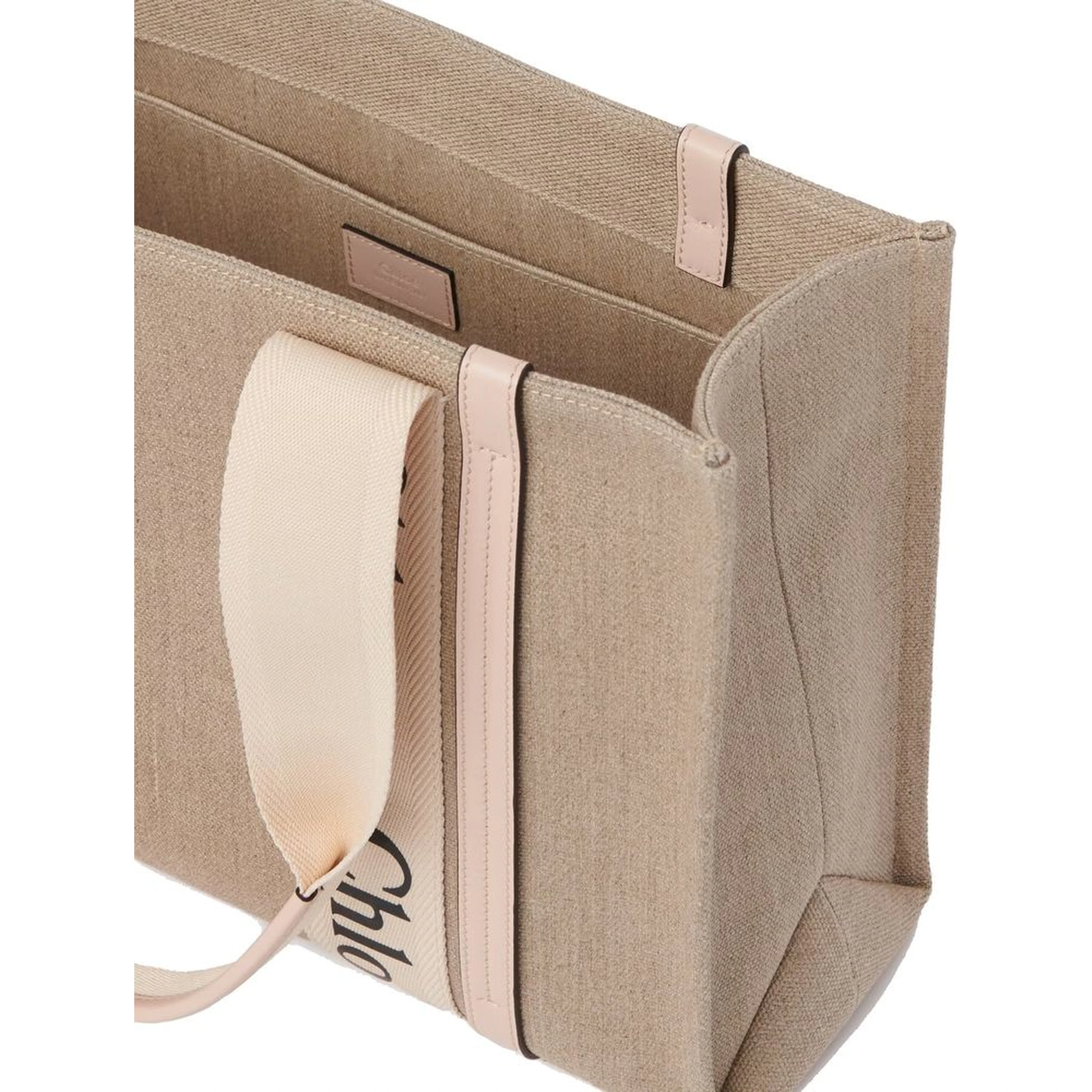 Beige Linen Tote Bag