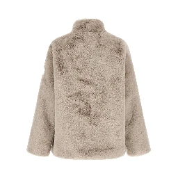 Beige Polyester Full-Length Jacket