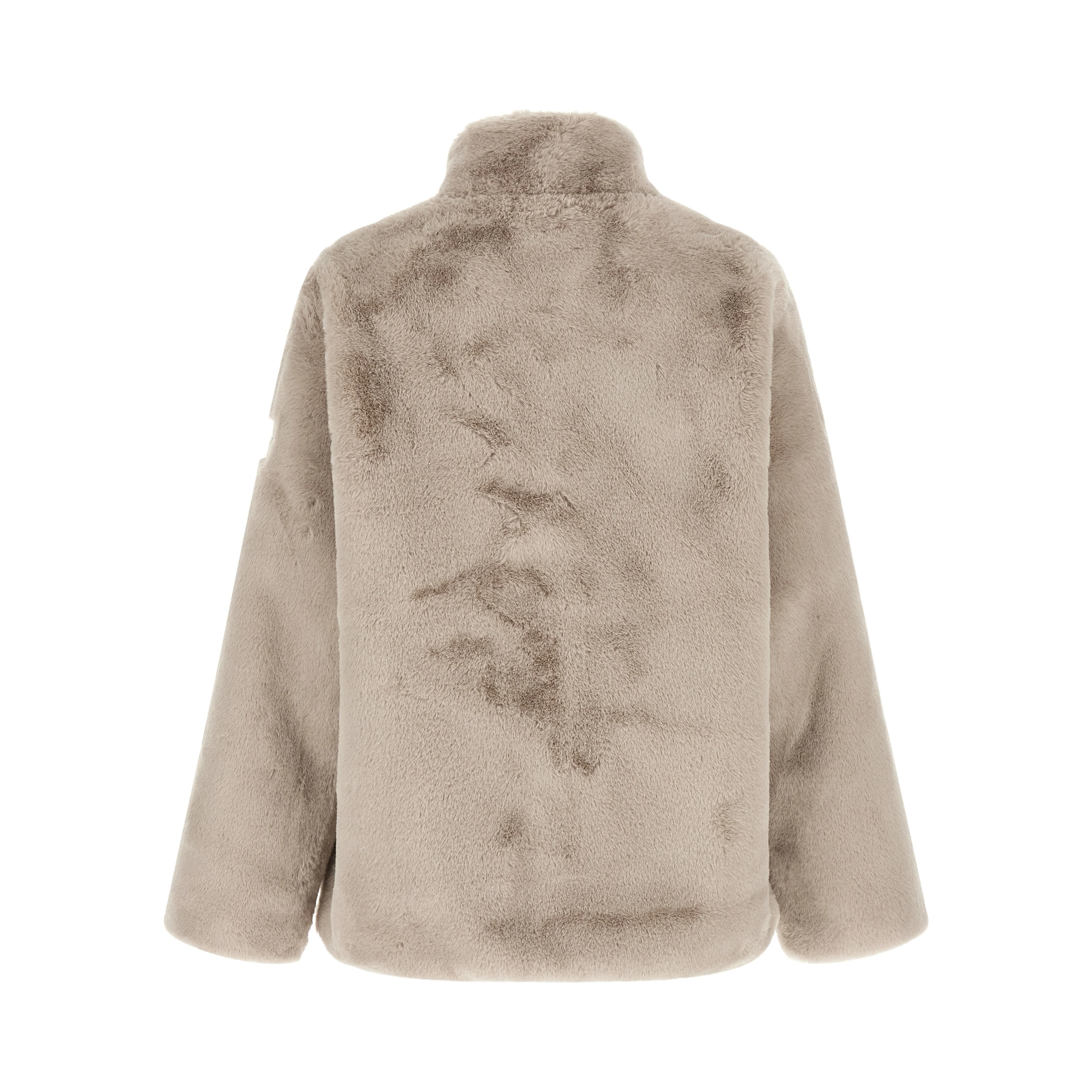 Beige Polyester Full-Length Jacket