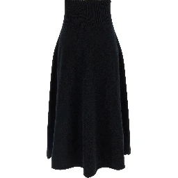 Black Cashmere Midi Skirt