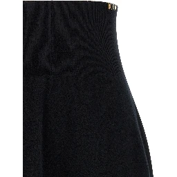 Black Cashmere Midi Skirt