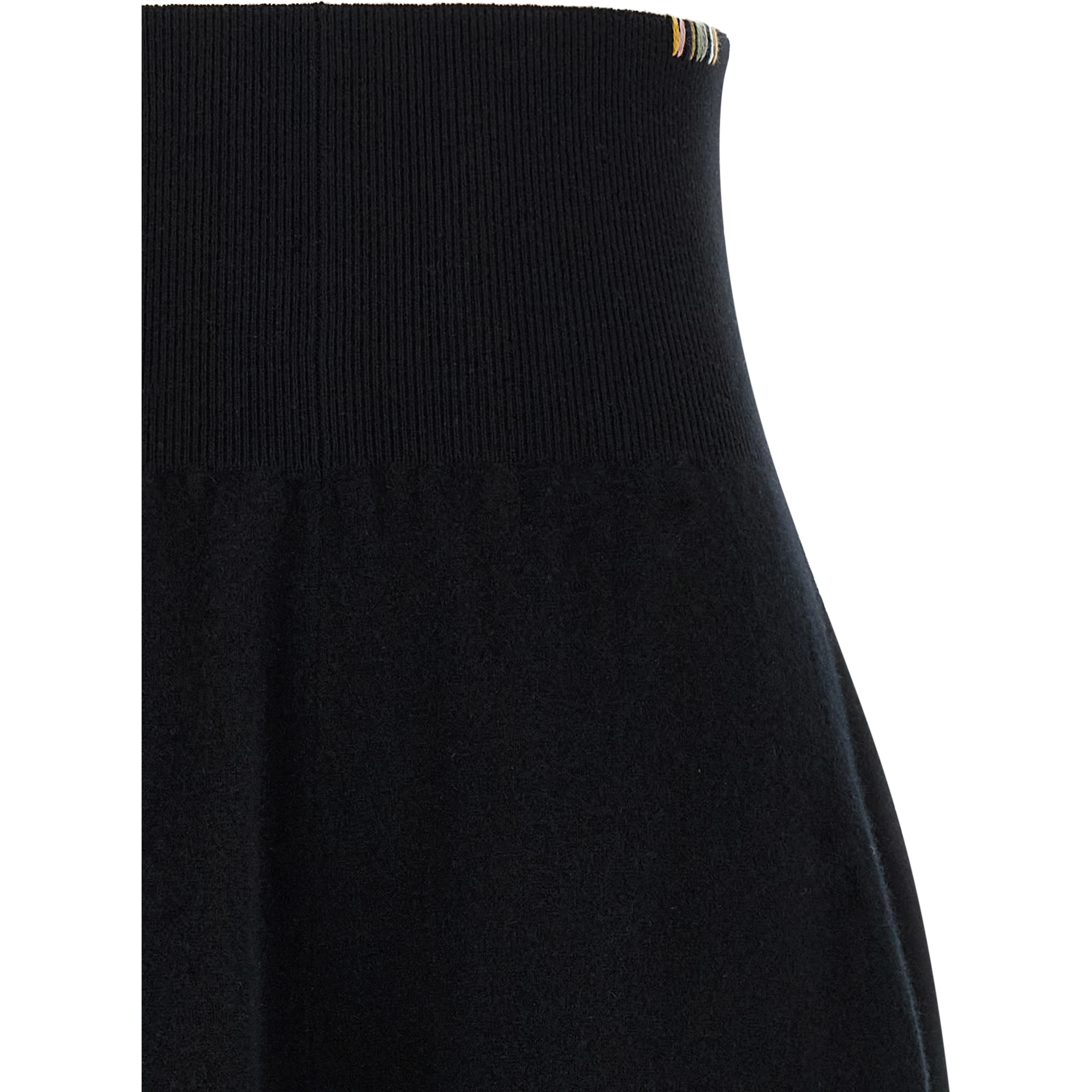 Black Cashmere Midi Skirt