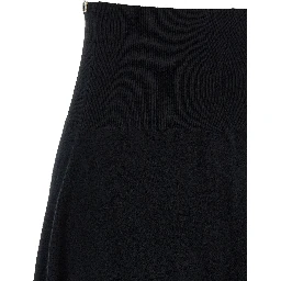Black Cashmere Midi Skirt