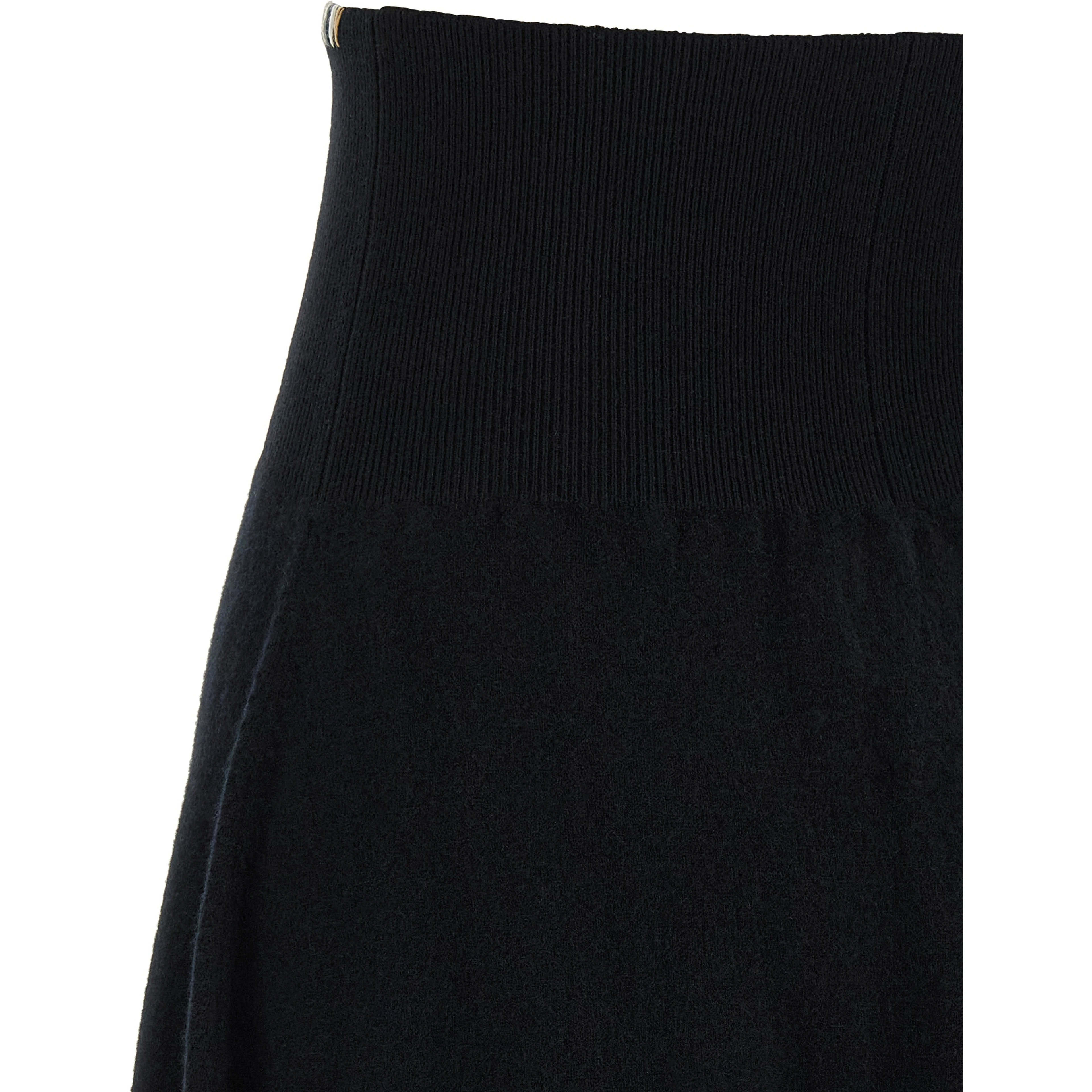 Black Cashmere Midi Skirt