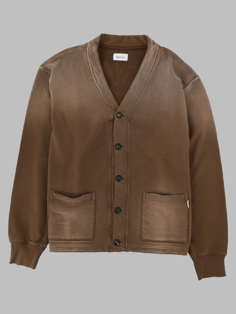 Cardigan In Felpa Effetto "Destroyed"