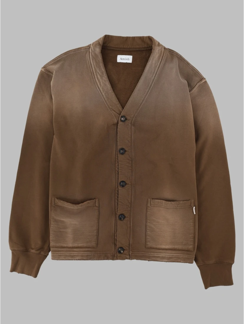 Cardigan In Felpa Effetto "Destroyed"
