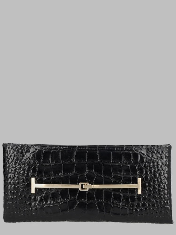 Clutch in Pelle Effetto Coccodrillo