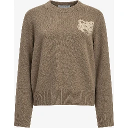 "Fox Head" Crew-Neck Sweater