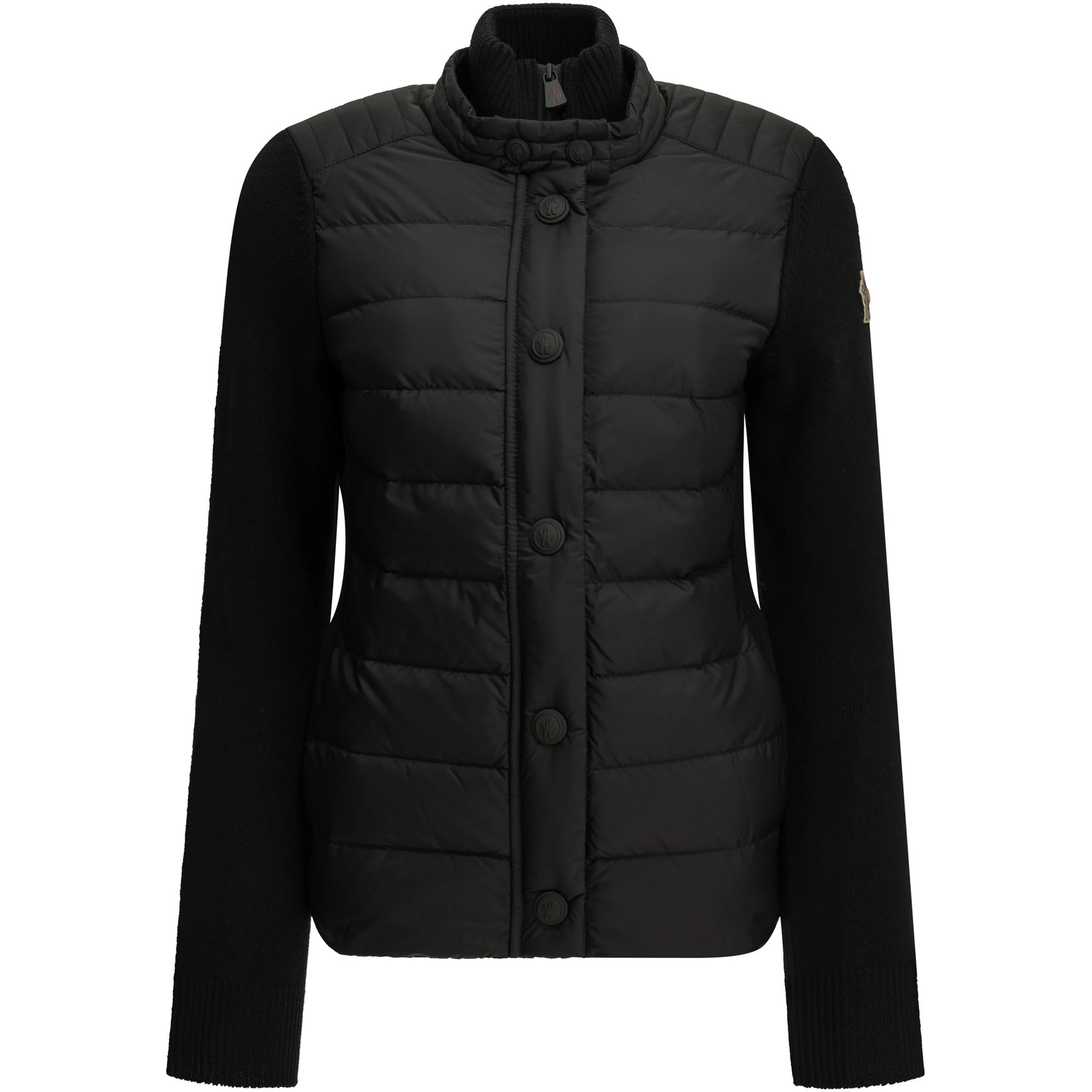 Padded wool cardigan