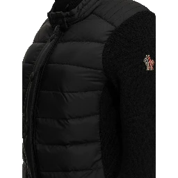 Padded wool cardigan